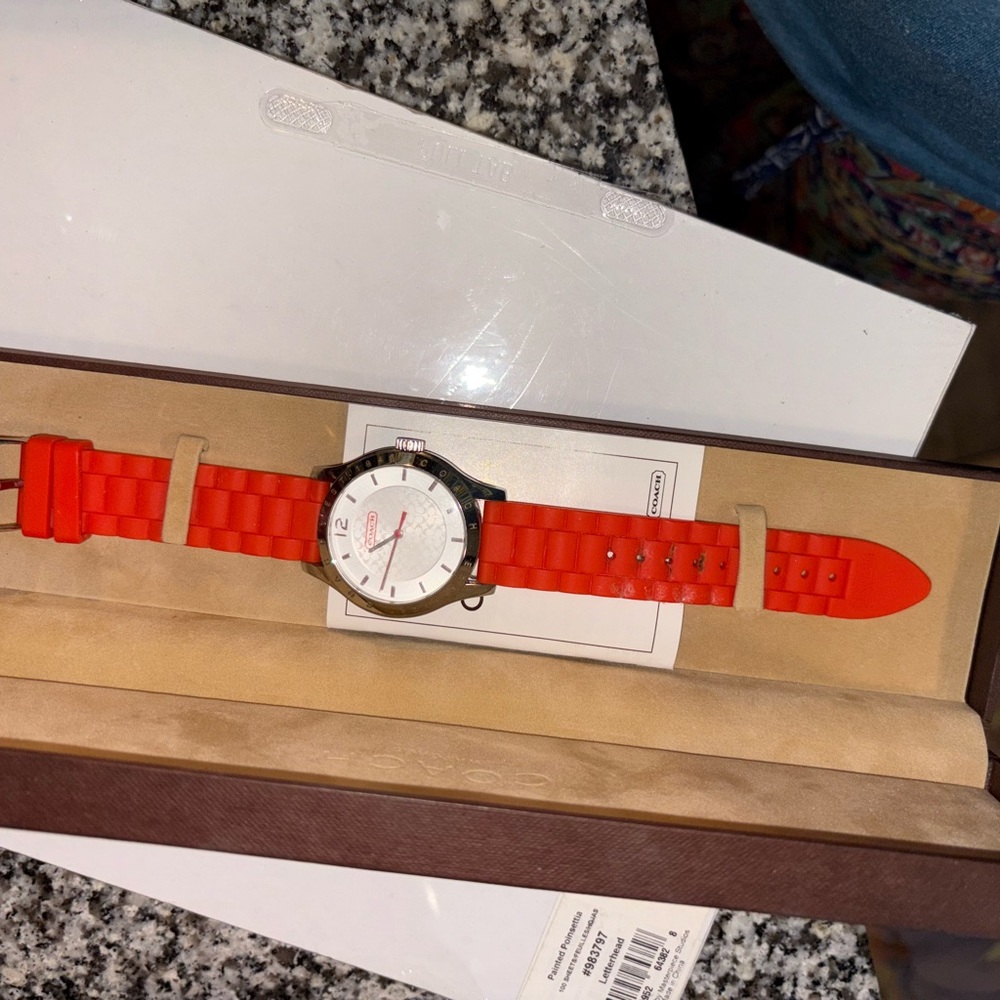 Coach Women's Watch with Red Strap